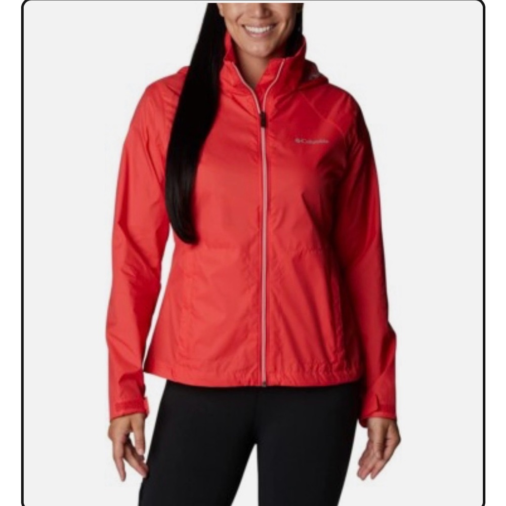 COLUMBIA SWITCHBACK III WINDBREAKER JACKET RED HIBISCUS SIZE XS